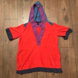 Marc by Marc Jacobs 100% Silk Colorblock Top with Hood